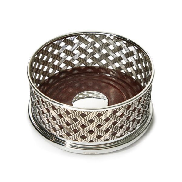 Silver Basket Weave Coaster