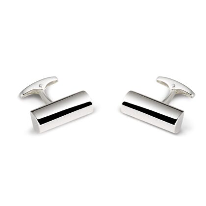 Silver Half Pipe Post Cufflinks