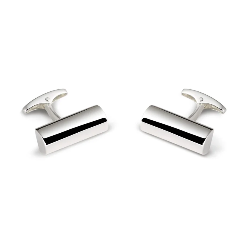 Silver Half Pipe Post Cufflinks