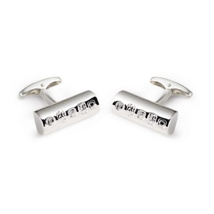 Silver Half Pipe Post Cufflinks Feature Mark