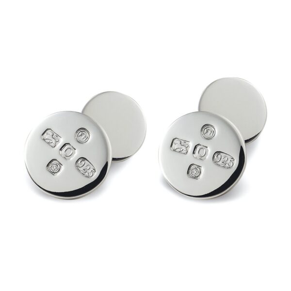 Silver Round Chain Cufflink Feature Mark