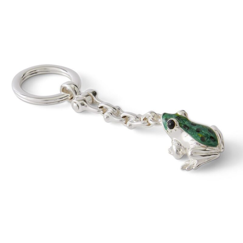 STERLING SILVER Frog Keyring John Surtees London Silver Vaults