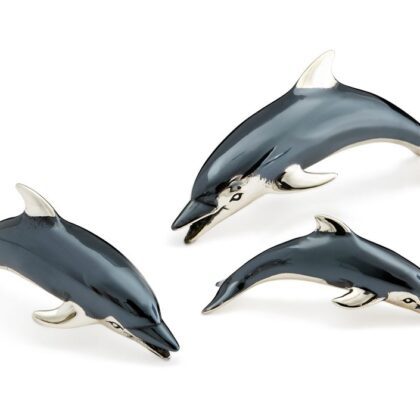 Swimming Dolphins Oxidised Finish