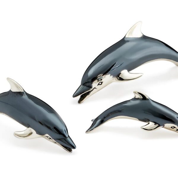 Swimming Dolphins Oxidised Finish