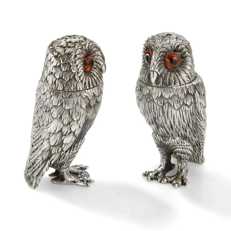 Silver Owl Salt and Pepper