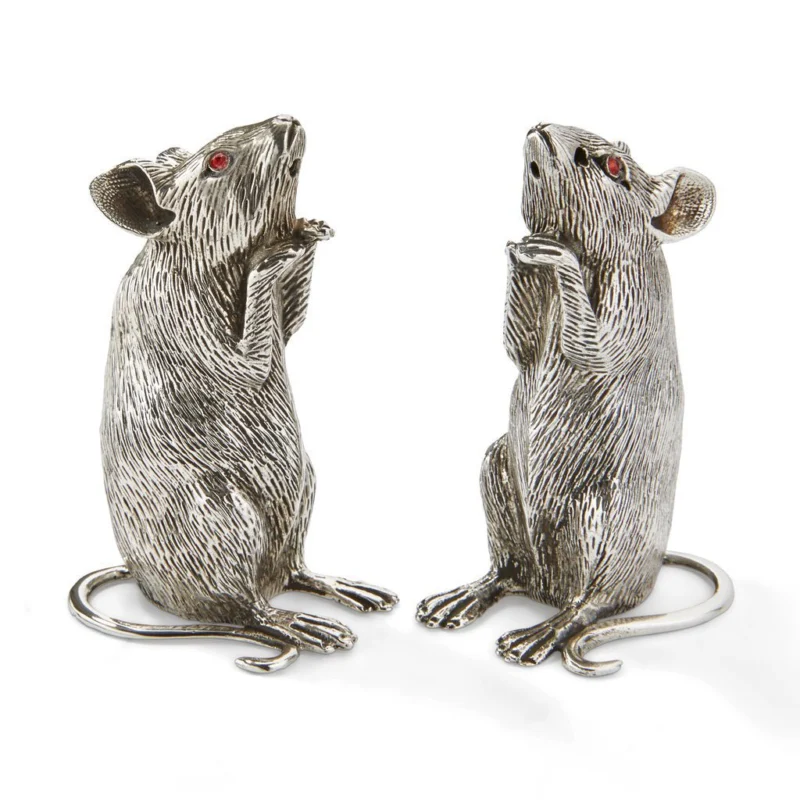 Silver Mice Salt and Pepper