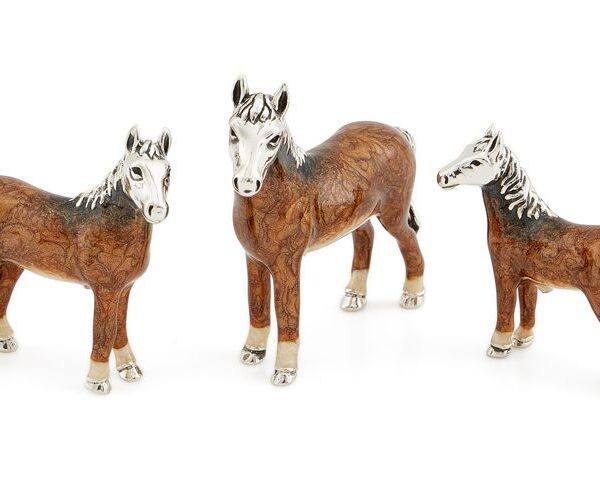 Three Standing Horses Dark Brown