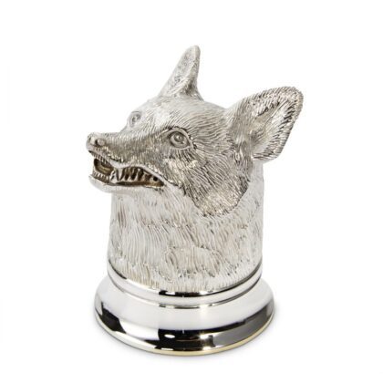 Silver fox head stirrup cup