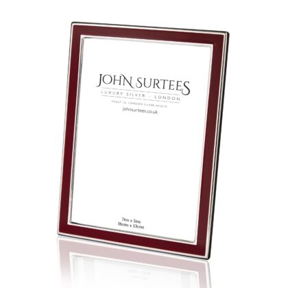 Silver and enamel frame - ruby red
