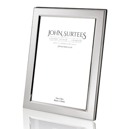 Silver photograph frame in Derby pattern