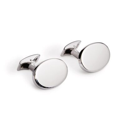 Silver Oval Post Cufflinks