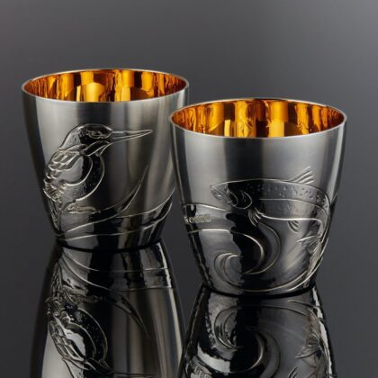 Handmade silver beakers