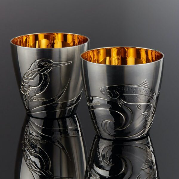 Handmade silver beakers