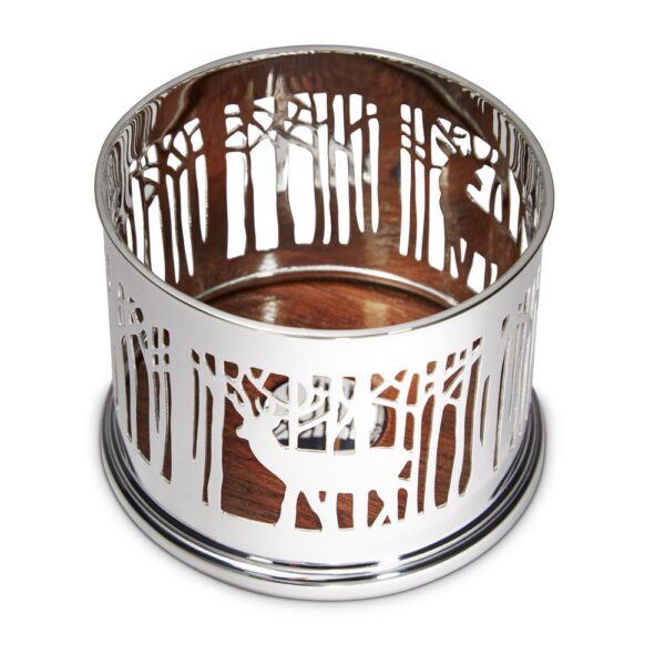 Silver Hand Pierced Stag Deep Coaster