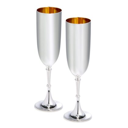 Pair of Silver Champagne Flutes