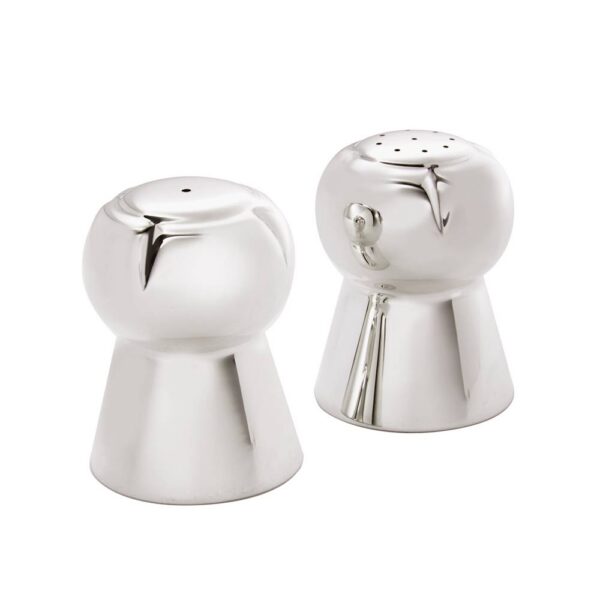 Silver Champagne cork salt & pepper