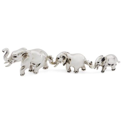 Family Of Three Linked Elephants - Small