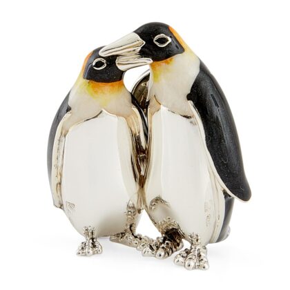 Two Penguins Embracing
