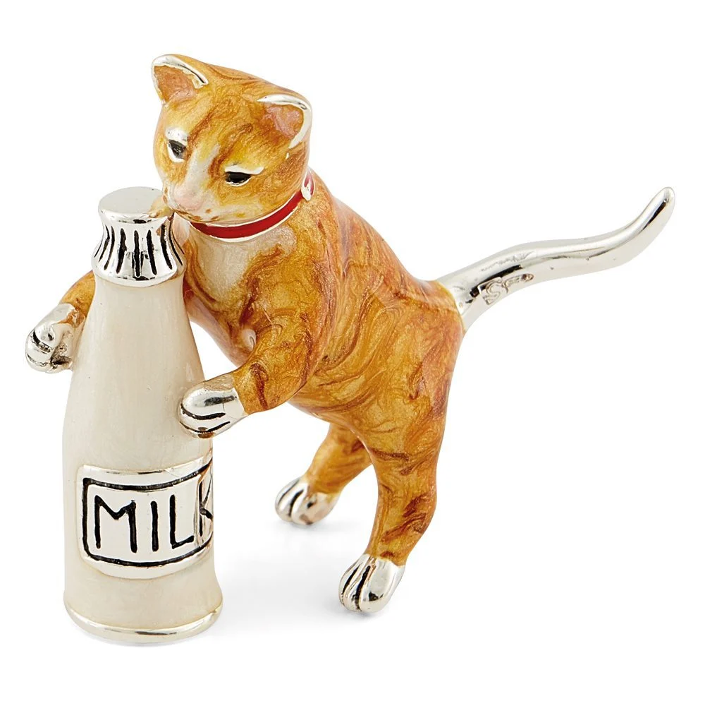 Cat with Milk Bottle - Ginger