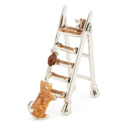 Ginger Cat And Mice On Ladders