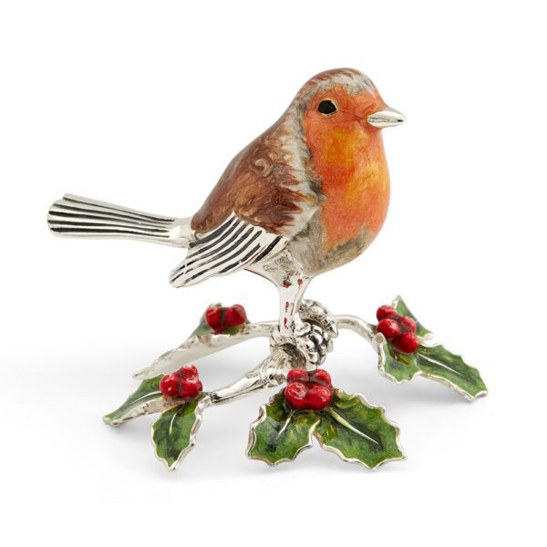 Robin on a Holly Branch