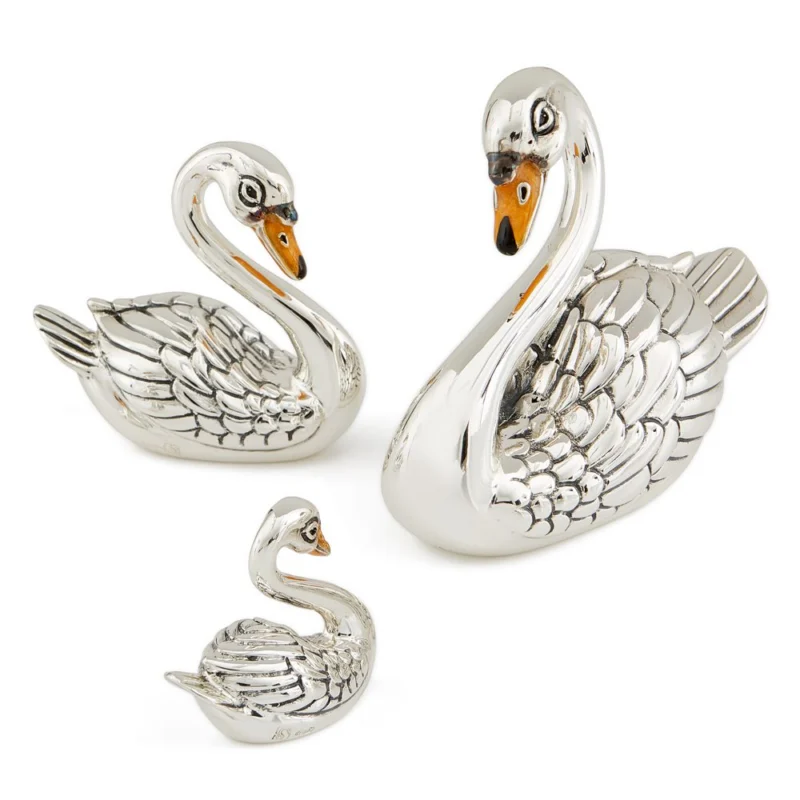 Swans With Enamel Beaks