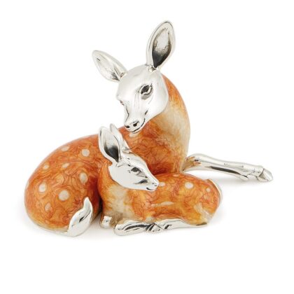 Fawn And Doe Couple Lying Down