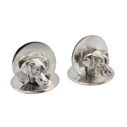 Pair dog head menu holders - Birmingham 1928