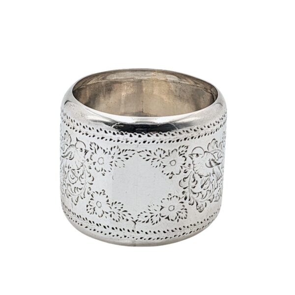 Delicate floral napkin ring - London, 1890