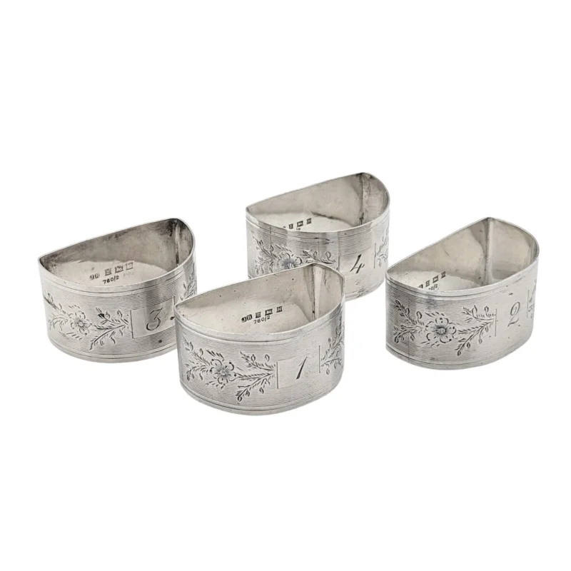 Set of 4 semicircle napkin rings - Birmingham, 1957