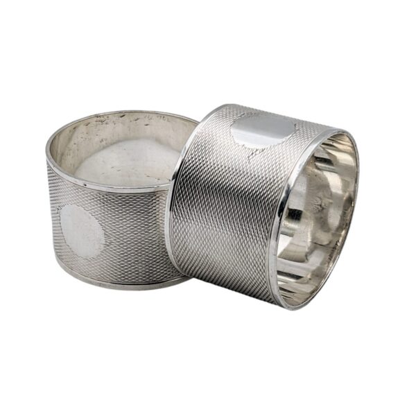 Pair Textured Napkin Rings - Sheffield 1941