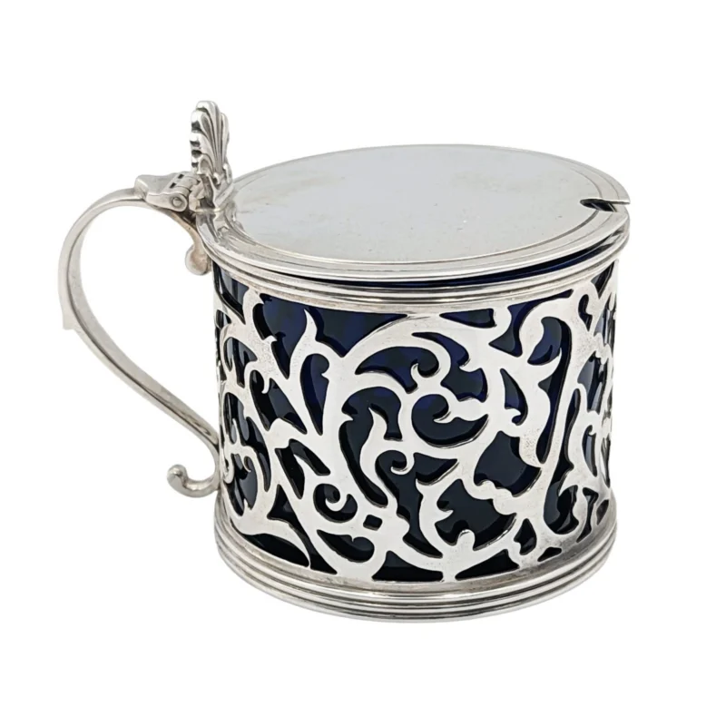 Mustard pot blue glass - London 1990