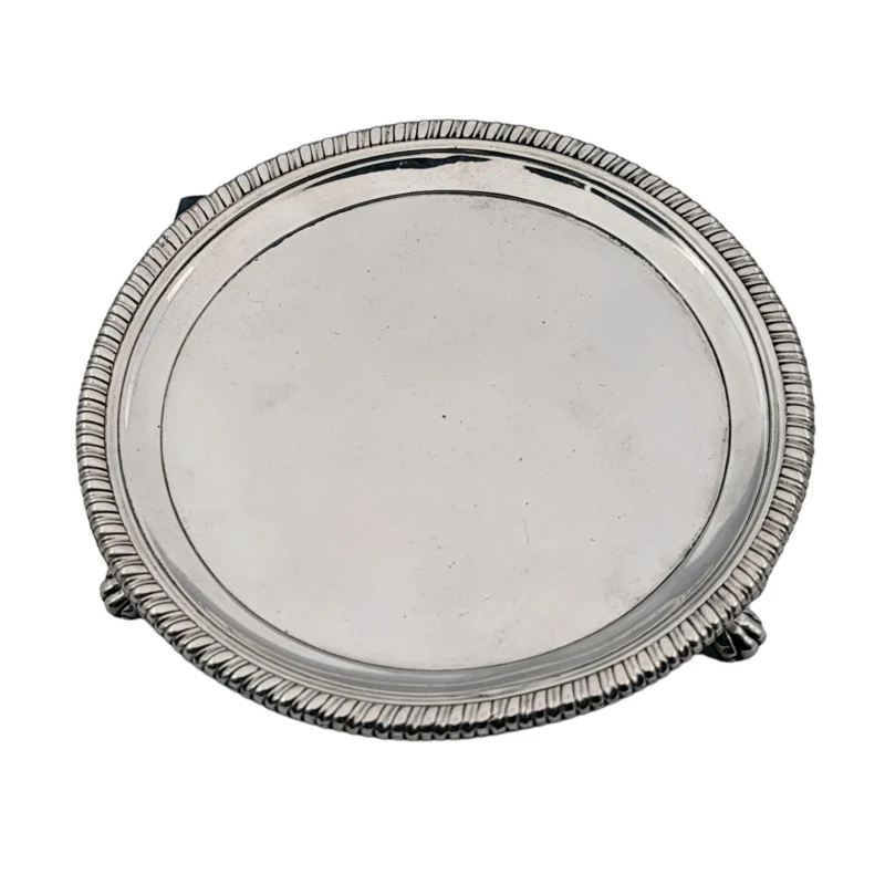 Georgian silver gadroon salver