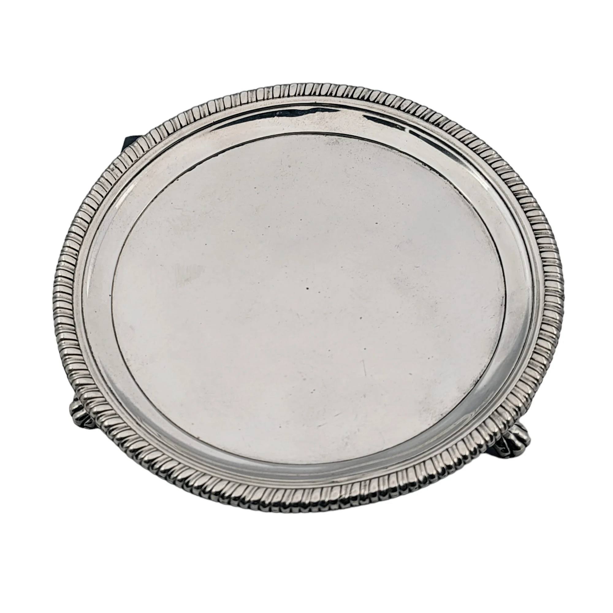 Georgian silver gadroon salver