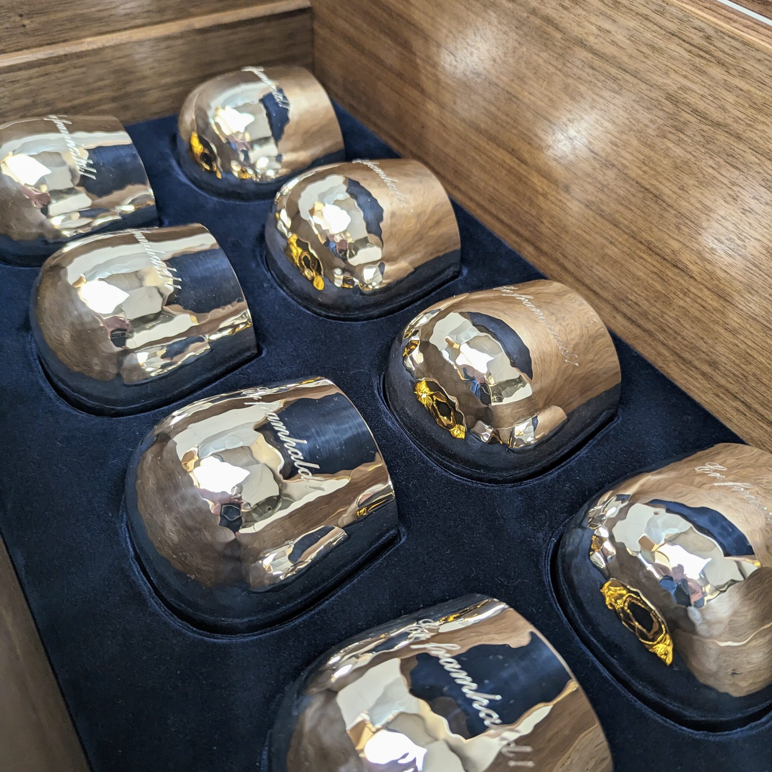 walnut and ebony trim case for 16 Tumblers