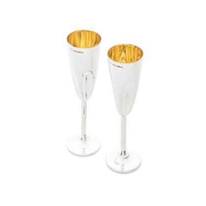 Silver ‘Crushed’ Champagne Flute