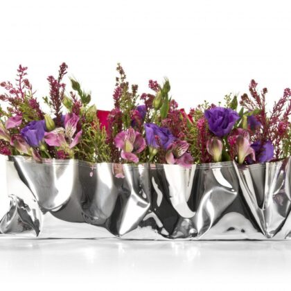 Long Silver ‘Packet’ Vase