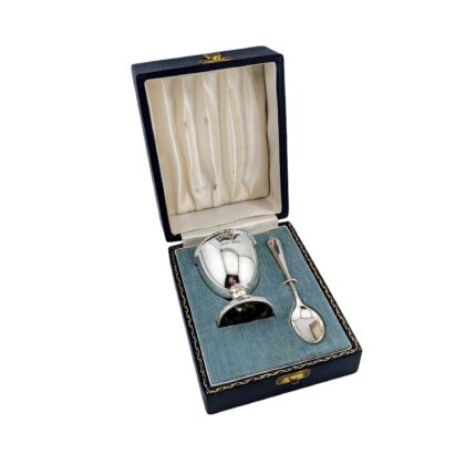 Egg cup with spoon, boxed - Birmingham 1964
