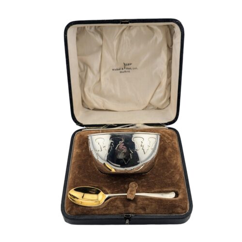 Bowl and spoon set, boxed - Sheffield 1926