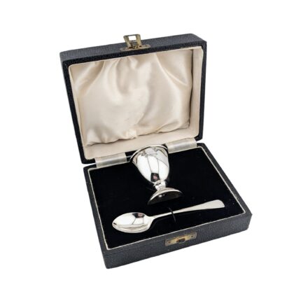 Egg cup with a spoon, boxed - Sheffield 1957