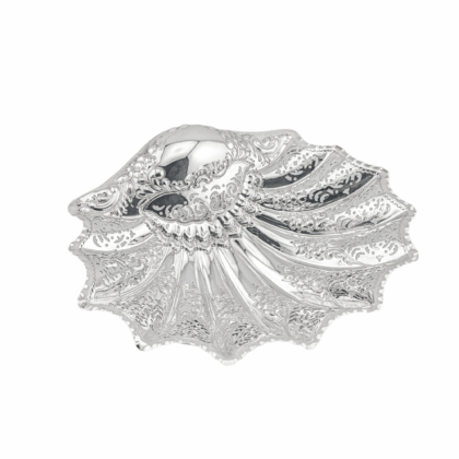 Big buttershell dish, pierced - Sheffield 1903