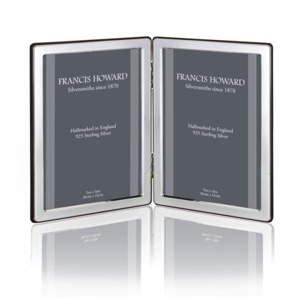 Silver photograph frame in Wells double pattern