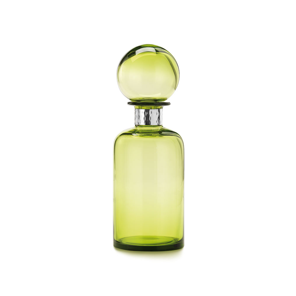 GREEN BOTTLE SMALL WITH STERLING SILVER COLLAR PROVENCE