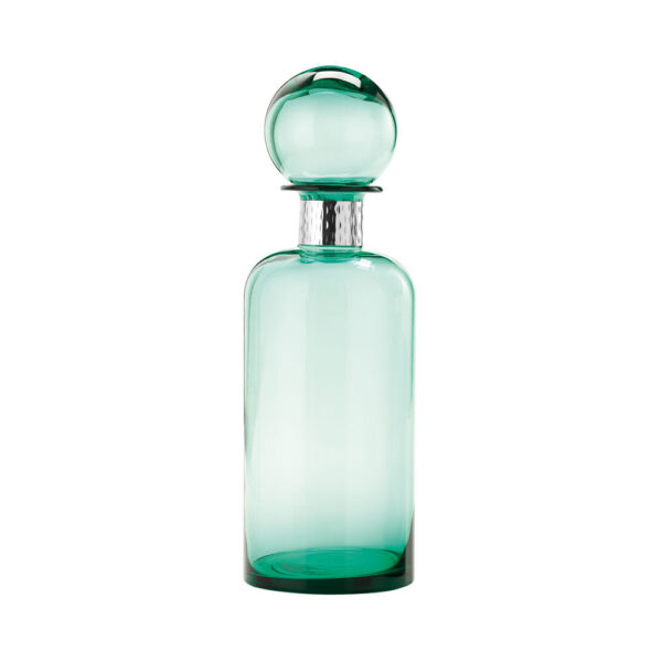 AQUA GREEN BOTTLE SMALL WITH STERLING SILVER COLLAR PROVENCE