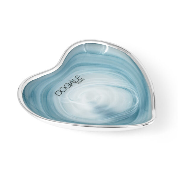 LIGHT BLUE ALABASTER HEART DISH