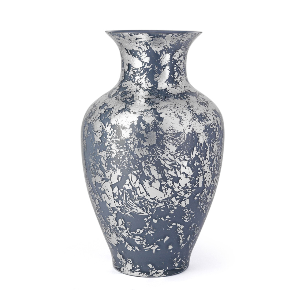GREY VASE SILVER LEAF LAGUNA