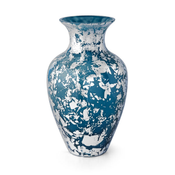 BLUE VASE SILVER LEAF LAGUNA
