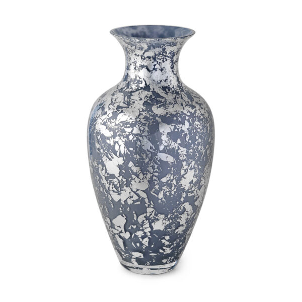 GREY VASE SILVER LEAF EXTRA LARGE LAGUNA