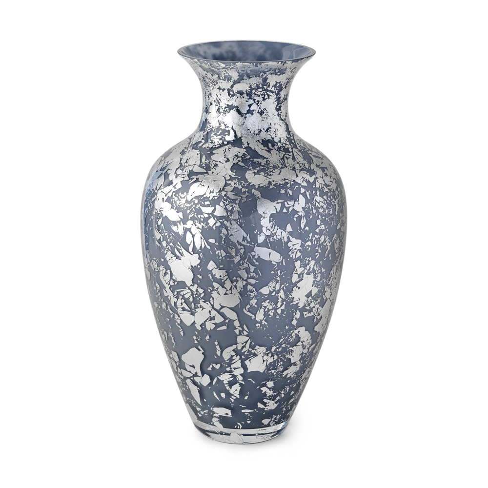 GREY VASE SILVER LEAF EXTRA LARGE LAGUNA