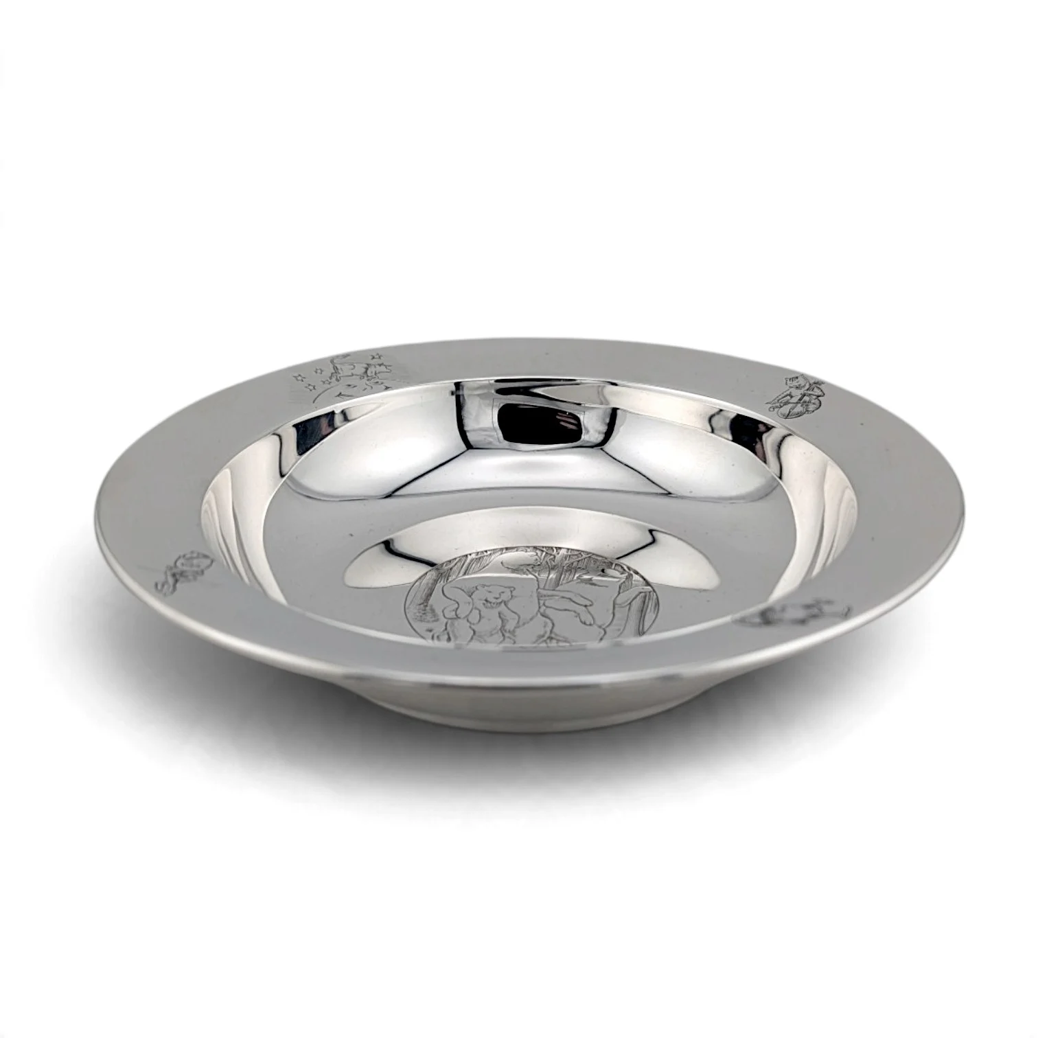 Fairy tales bowl from the side, showing the plain broad rim